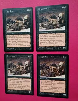 Magic the Gathering MTG Visions CRYPT RATS X 4 LP/EX C 1997 Vintage! - Image 2