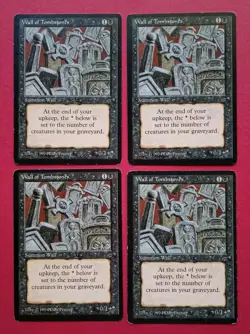 Magic the Gathering MTG Legends WALL OF TOMBSTONES X 4 (3 LP & 1 MP) 1994 Nice! - Image 1