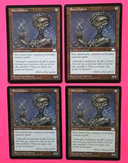 Magic the Gathering MTG Weatherlight STEEL GOLEM X 4 ( 3 LP/EX & 1 MP) U 1999! - Image 1