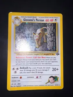 Giovanni's Persian Set Gym Challenge Pokemon Holo 8/132 LP Eng - Image 1