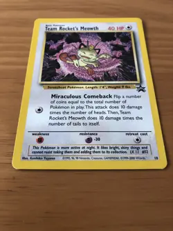 18 | Team Rocket's Meowth | WOTC Black Star Promo | Pokemon Card | LP/Good - Image 2