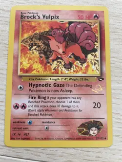 Pokemon TCG Cards Brock's Vulpix 37/132 Gym Challenge GOLD W STAMP Promo WOTC - Image 1