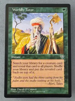 Worldly Tutor Mirage MTG—Lightly Played Near Mint—Vintage Magic the Gathering - Image 1