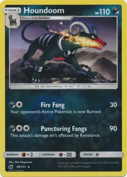 Houndoom 59/111 Reverse Holo Crimson Invasion Pokemon Card NM - Image 1
