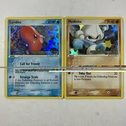 Pokemon TCG Ex Emerald Stamped Set Of 2 Luvdisc & Meditite - Image 1