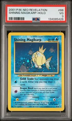 Pokemon Shining Magikarp Neo Revelation Unlimited Holo Secret Rare #66 PSA 3 - Image 1