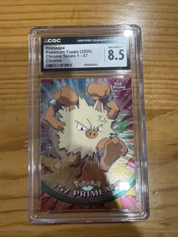 2000 Topps Chrome Holo Foil Tv Animation Pokemon #57 Primeape CGC 8.5 NM/MINT + - Image 1