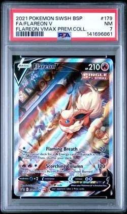 2021 POKEMON SWSH BLACK STAR PROMO #179 FULL ART/FLAREON V PSA 7 - Image 1