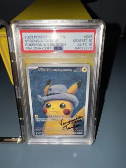 Grey Felt hat Van Gogh Pikachu PSA 10 Veronica Taylor Signed Auto 10 Pokemon - Image 2