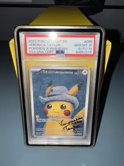 Grey Felt hat Van Gogh Pikachu PSA 10 Veronica Taylor Signed Auto 10 Pokemon - Image 4