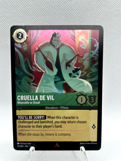 Disney Lorcana - Cruella De Vil Miserable as Usual 72/204 COLD FOIL - Image 1