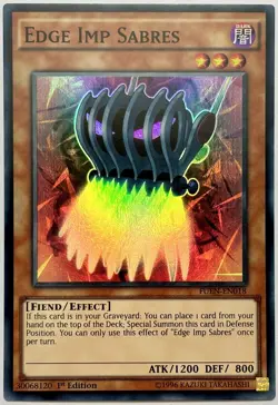 FUEN-EN018 Edge Imp Sabres - Super Rare 1st Edition Lightly Played YuGiOh Card - Image 1