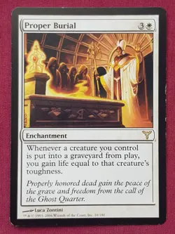 Magic The Gathering DISSENSION PROPER BURIAL white card MTG - Image 1