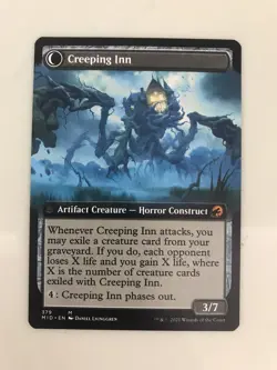 Hostile Hostel / Creeping Inn Extended Borderless MTG Magic Card NM Mint MID - Image 2