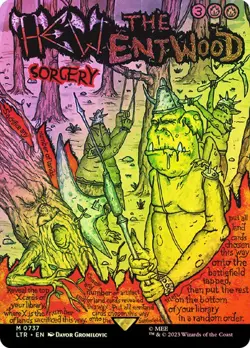 MTG HEW THE ENTWOOD BORDERLESS POSTER FOIL The Lord of the Rings NM - Image 1