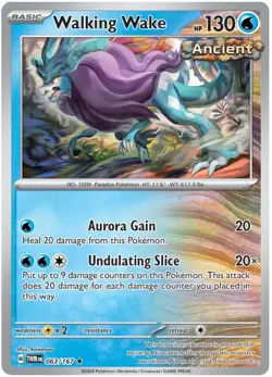 Pokemon TCG - Walking Wake 063/167 - Twilight Masquerade - Rare Holo - Image 1