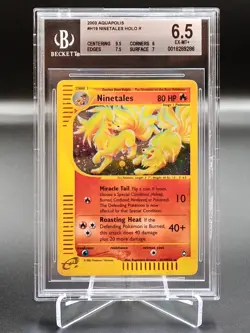 🍀Pokemon BGS 6.5 Ninetales H19/H32 holo ENGLISH Aquapolis graad psa Pokemon🍀 - Image 1