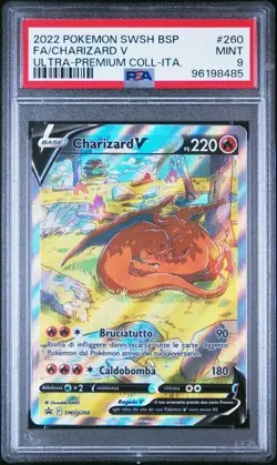POKEMON TRIS CHARIZARD V CHARIZARD VMAX CHARIZARD VSTAR ULTRA PREMIUM PSA 9 ITA - Image 2