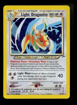 Light Dragonite 14/105 2000 Neo Destiny 2000 Holo Rare WOTC Pokemon Card TCG - Image 1