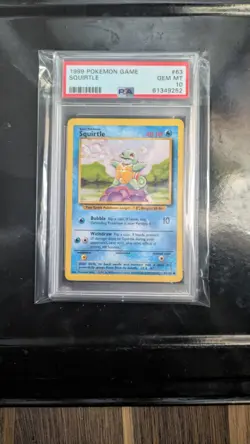 PSA 10 GEM 💎 MINT 1999 BASE SET POKEMON SQUIRTLE 63/102 #63 WOTC GRADED CARD - Image 3