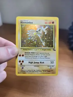 MP - Pokemon TCG Fossil Set Hitmonlee Holo Card 7/62 WoTC - Image 1