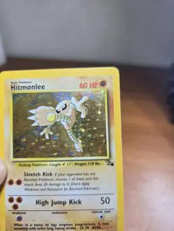 MP - Pokemon TCG Fossil Set Hitmonlee Holo Card 7/62 WoTC - Image 3