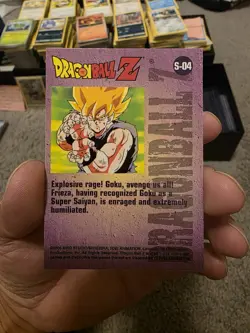 2000 Dragon Ball Z Holo Chrome Goku Purple Chase S-04 Card - Image 2
