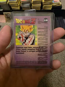 2000 Dragon Ball Z Holo Chrome Goku Purple Chase S-04 Card - Image 4