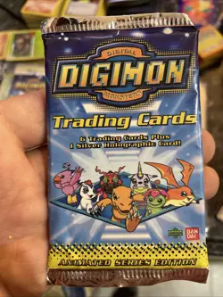 1999 Upper Deck Bandai Digimon Series 1 Trading Card Sealed Booster Pack x 1 - Image 1
