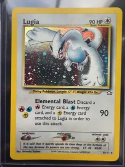 Lugia Neo Genesis Holo Card 9/111 Unlimited Rare, LP/NM Condition, Pokemon TCG - Image 1