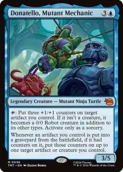 NM Donatello, Mutant Mechanic, MTG, TMNT, Magic the Gathering, 36 - Image 1