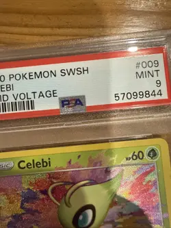 PSA 9 Celebi 009/185 - Amazing Rare - SWSH-04 - Vivid Voltage Pokemon Card TCG - Image 3