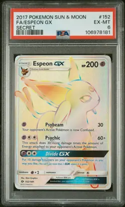 Espeon GX 152/149 Secret Rare PSA 6 – Pokemon Sun & Moon - Image 1