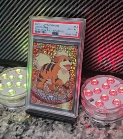 Growlithe *SPARKLE* 2000 Pokemon Topps Chrome TV #58 PSA 8 NM-MT RARE POP 10 🔥 - Image 1