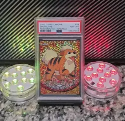 Growlithe *SPARKLE* 2000 Pokemon Topps Chrome TV #58 PSA 8 NM-MT RARE POP 10 🔥 - Image 2