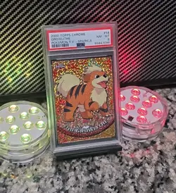 Growlithe *SPARKLE* 2000 Pokemon Topps Chrome TV #58 PSA 8 NM-MT RARE POP 10 🔥 - Image 3