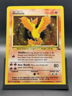 1999 Pokemon - Moltres #12/62 - Fossil Unlimited - Holo Rare - LP+/NM - Image 1