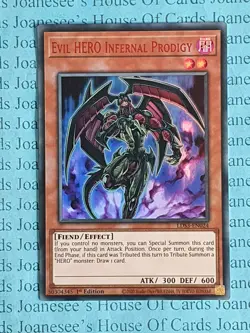 Evil HERO Infernal Prodigy LDS3-EN024 Ultra Rare Yu-Gi-Oh Card 1st Edit Red New - Image 3