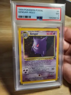 1999 Pokemon Fossil GENGAR 5/62 Holo Card PSA 7 - Image 4