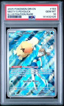2025 POKEMON DRI EN-DESTINED RIVALS ILLUSTRATION RARE MISTY'S PSYDUCK PSA 10 - Image 1