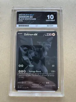 Pokemon TCG Zekrom EX 172/086 Black Bolt Ace 10 Gem Mint Perfect Subgrades - Image 1