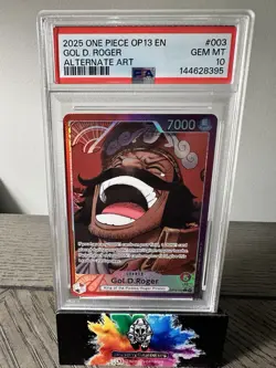 2025 ONE PIECE Gol D.Roger OP13-003 Leader Alt Art PSA 10 English - Image 1