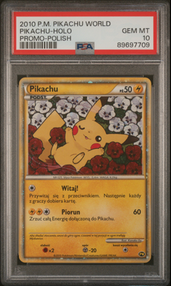 PSA 10 Pikachu World Promo Polish Pokemon Card Holo 2010 Gem Mint - Image 1