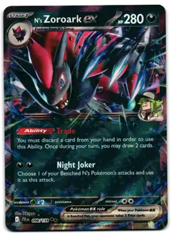 N's Zoroark ex 098/159 - Journey Together Double Rare Pokemon TCG - M/LP Card - Image 1