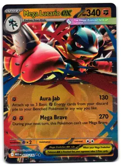 Mega Lucario ex 077/132 - Mega Evolution Double Rare Pokemon TCG - NM Card - Image 1