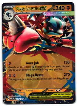 Mega Lucario ex 077/132 - Mega Evolution Double Rare Pokemon TCG - NM Card - Image 1