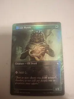 2023 MTG Magic the Gathering Commander Masters Borderless Foil 648 Elvish Mystic - Image 1