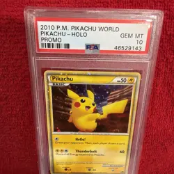 Pokemon Pikachu World Collection 2010 Holo Promo PSA 10 - Image 2