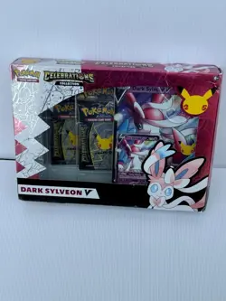 Pokemon TCG 25th Anniversary CELEBRATIONS DARK SYLVEON V Box #2 820650851773 - Image 1