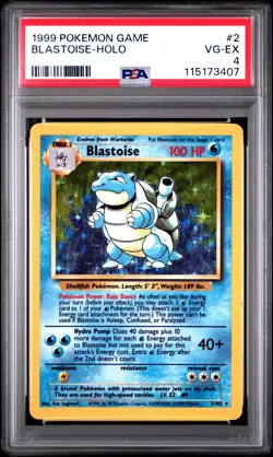 1999 Pokemon Base Set 2 Blastoise Holo PSA 4 - Image 1